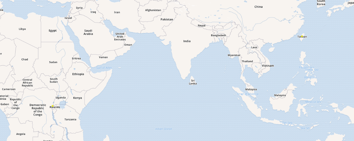 Prodotto da OpenStreetMap per GBIF the Global Biodiversity Information Facility